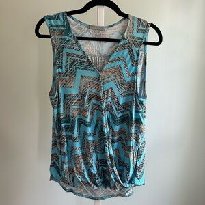 Olivia Moon Chevron Wrap Sleeveless Top